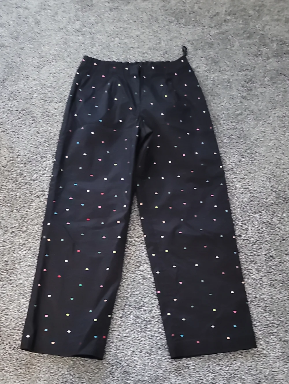 Girls' Black Polka Dot Elastic Waist Pants